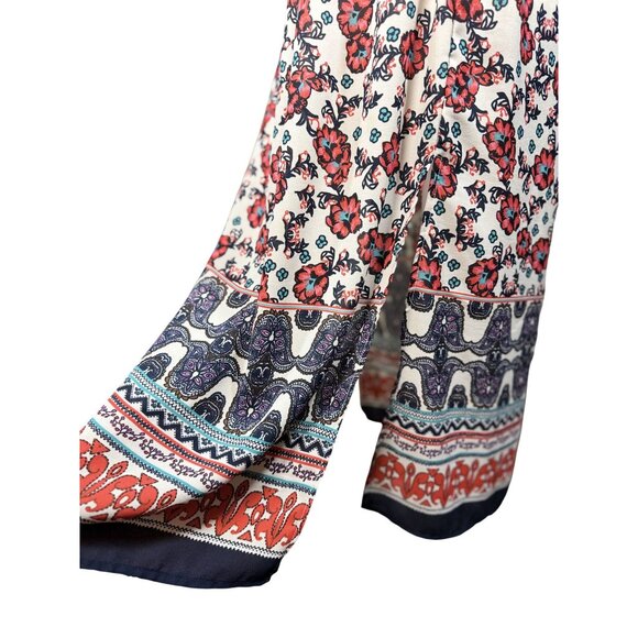 Hint Of Blush Size M Women Maxi Dress Floral Boho With Tie Waist Ruffle Neckline - Picture 7 of 10